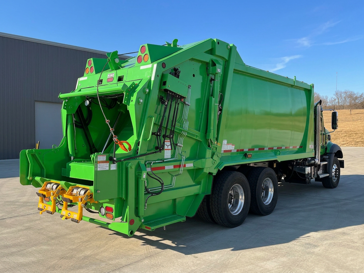 E-Z Pack G400 REL refuse truck in fleet service